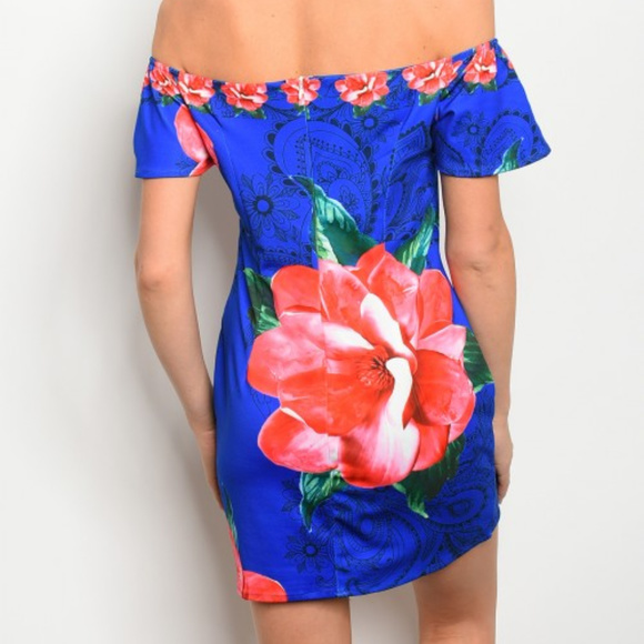 ROYAL FLORAL DRESS @ LAST TWO - Picture 4 of 5